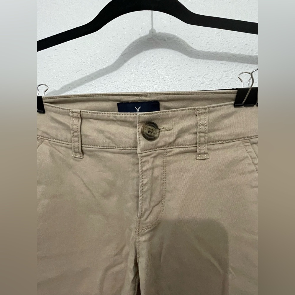 American Eagle AE Khaki Desert Sand Stretch Kick Boot Stretch Pant Size 00 - Picture 3 of 8